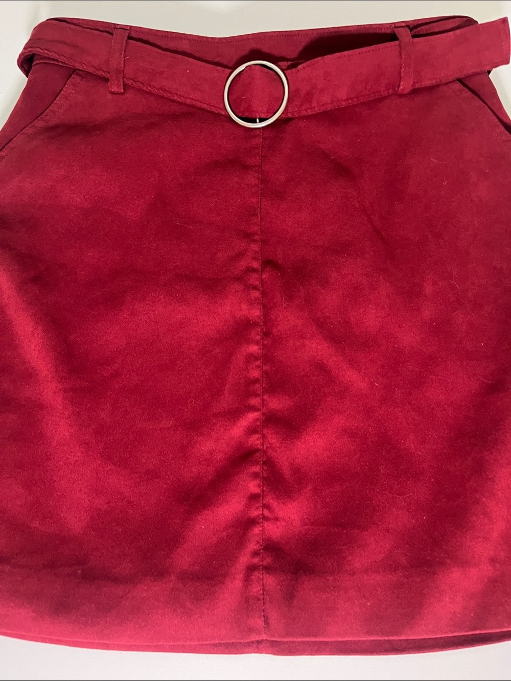 Hollister Ultra High Rise Red Belted A-Line Mini Skirt Small - Picture 3 of 7